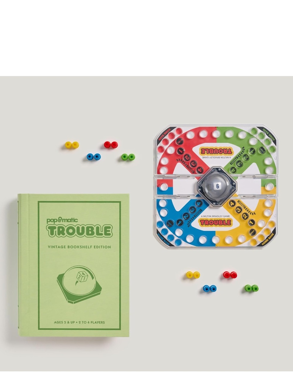 Hasbro Pop-O-Matic Trouble Vintage Bookshelf Edition - Light Green - Picture 3 of 13